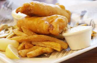plate of fish and chips