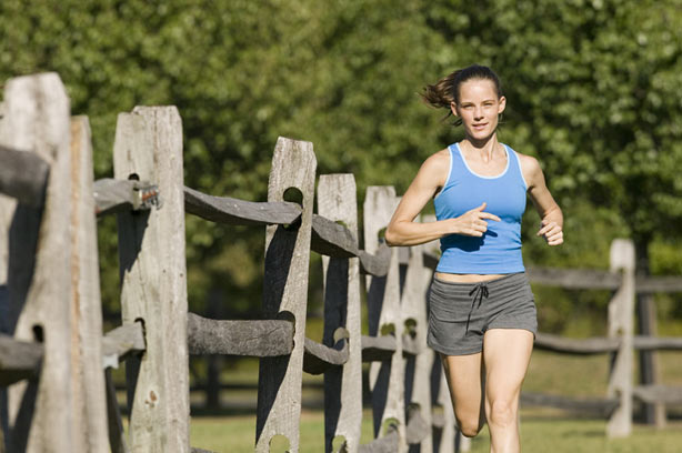 Woman running, easy exercise Woman running, easy exercise