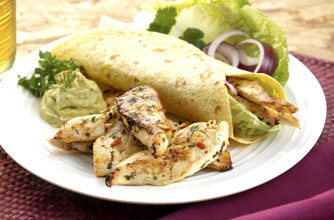 Chilli and lime chicken fajitas