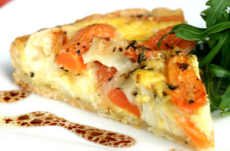 Carrot and goat's cheese tart
