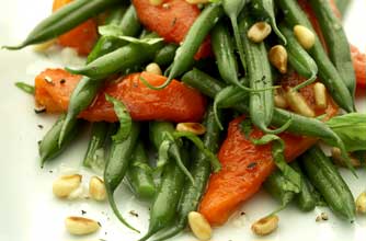 dwarf bean and roasted pepper salad with pine nuts dwarf bean and roasted pepper salad with pine nuts
