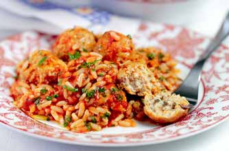 Turkey meatballs with rice