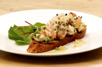 Citrus crab toasts
