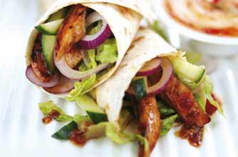 Chicken satay lettuce wraps Chicken satay lettuce wraps
