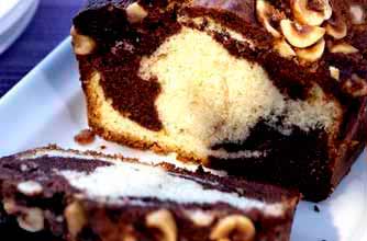 Chocolate hazelnut marble loaf