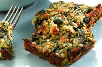 Spinach, almond and red wine pie