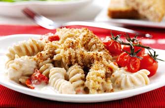 Wholewheat pasta with cheese sauce Wholewheat pasta with cheese sauce
