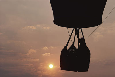 Hot air balloon ride at sunset Hot air balloon ride at sunset