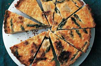 Artichoke, asparagus and ham quiche