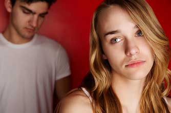 Unhappy couple following miscarriage