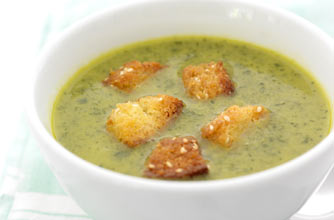 Watercress soup with sesame croutons Watercress soup with sesame croutons