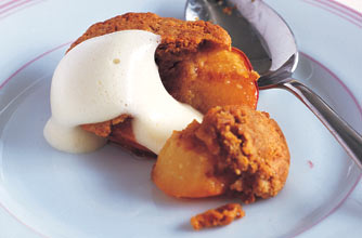 Gary Rhodes' baked Amaretti peaches