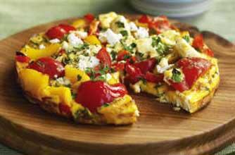 Feta and pepper frittata Feta and pepper frittata