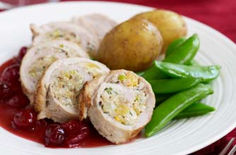 Pork parcels with Brazil nut stuffing and cranberry gravy Pork parcels with Brazil nut stuffing and cranberry gravy