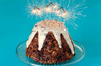 Apple and cinnamon Christmas pudding