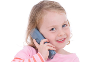 A young girl on the phone A young girl on the phone