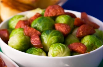 Sprouts with chorizo Sprouts with chorizo