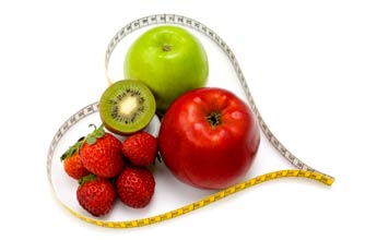 Fruit in a tape measure heart