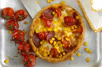 Sweetcorn and pepperoni tarts Sweetcorn and pepperoni tarts