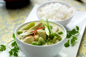 Thai green curry with chicken