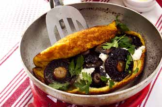 Fluffy mushroom omelette