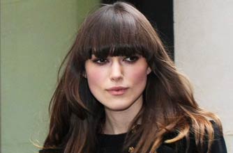 Keira Knightley with new fringe Keira Knightley with new fringe
