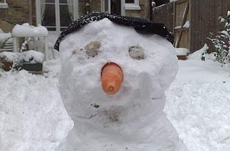 A finished snowman