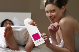 Couple in hotel room