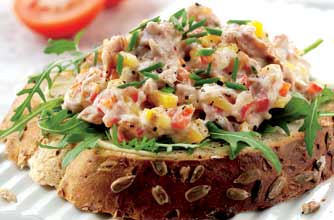 Peppery tuna open granary sandwich