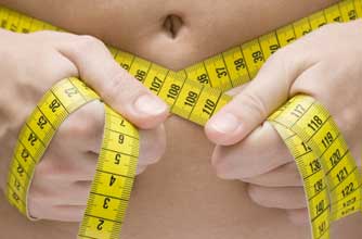 Stomach and tape measure