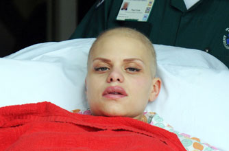 Jade Goody leaving the Royal Marsden Hospital