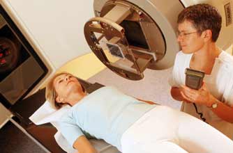 Woman having radiotherapy