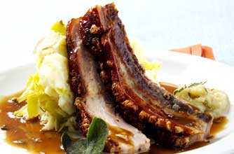 Roast pork belly
