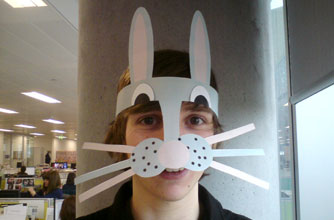 Quick and easy Easter bunny mask