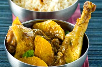 Chicken in curry and orange sauce Chicken in curry and orange sauce