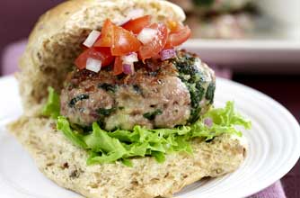 Turkey and spinach burger