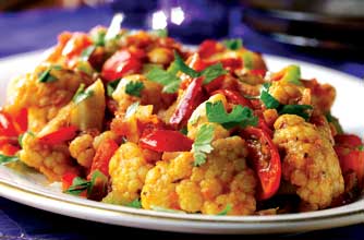 Spiced cauliflower with peppers Spiced cauliflower with peppers