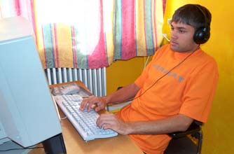 Man on computer