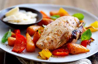 Chicken breasts with pesto and Parmesan