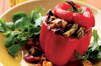 Stuffed jalfrezi peppers