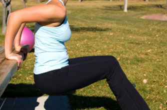 Use park benches for tricep dips Use park benches for tricep dips