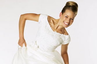 Bride laughing