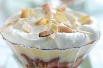 Sherry trifle with rhubarb and ginger conserve Sherry trifle with rhubarb and ginger conserve