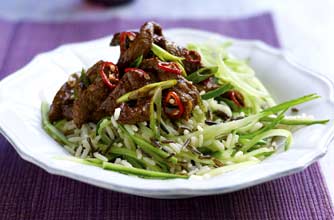 Spiced Thai beef salad with wild rice Spiced Thai beef salad with wild rice