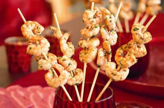 Spicy King prawn skewers Spicy King prawn skewers