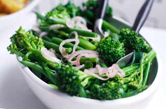 Broccoli&green beans with shallot dressing