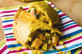 Levi Roots' golden vegetable patties
