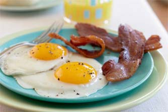 Bacon and eggs breakfast for Low-carb Diet
