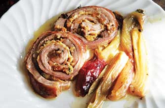 Hugh Fearnley Whittingstall's roast breast of lamb with apricots