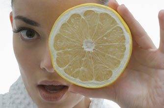 Woman holding a lemon Woman holding a lemon